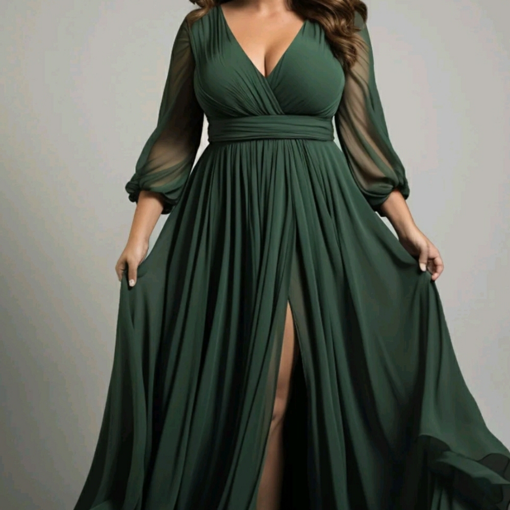 Elegant Green Evening Gown